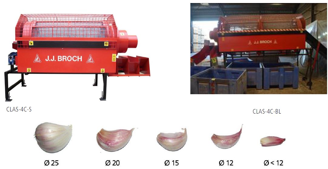 Obr. vlevo - Kalibrování s kapacitou 450 kg/h na obrázku vlevo, Obr. vpravo - Kalibrování s kapacitou 1300 kg/h